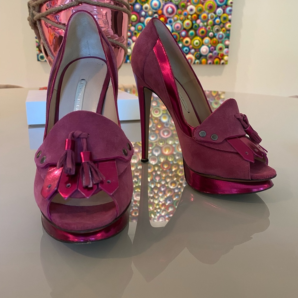 Nicholas Kirkwood raspberry heels size 37